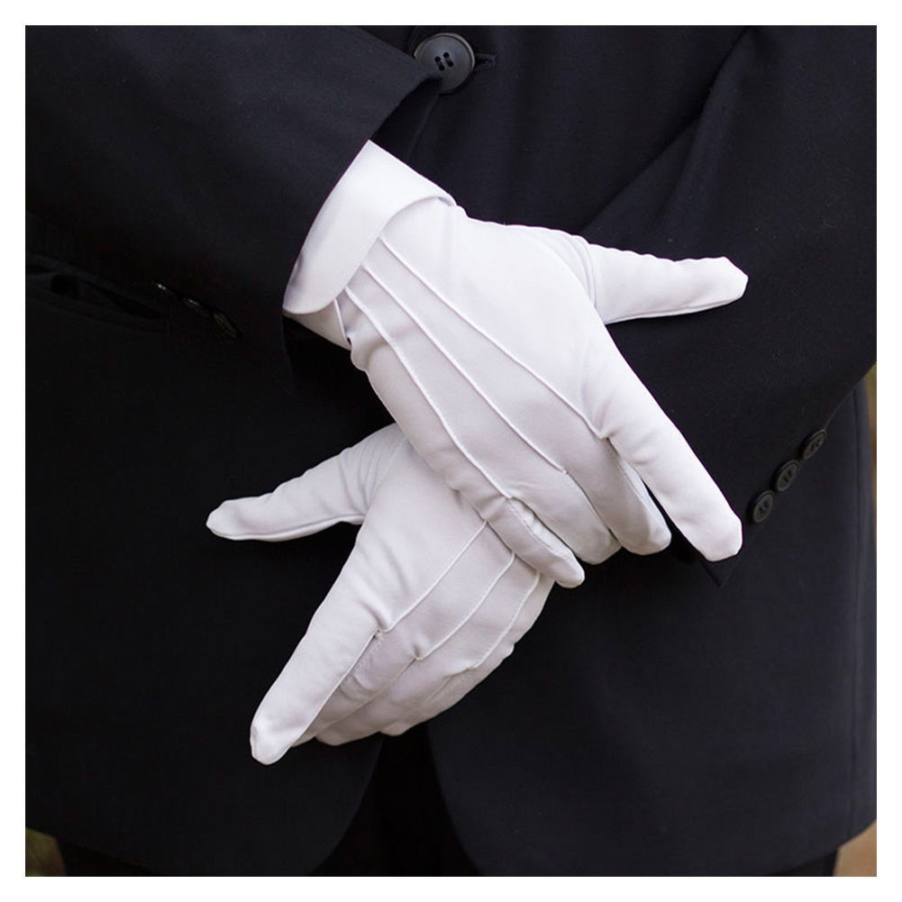 1Pair White Formal Gloves Tuxedo Honor ...